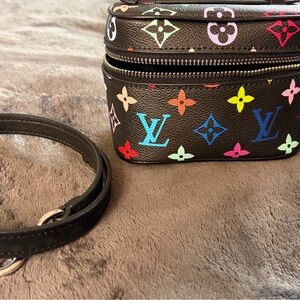 Black Multicolor Monogram Small Cosmetic Pouch